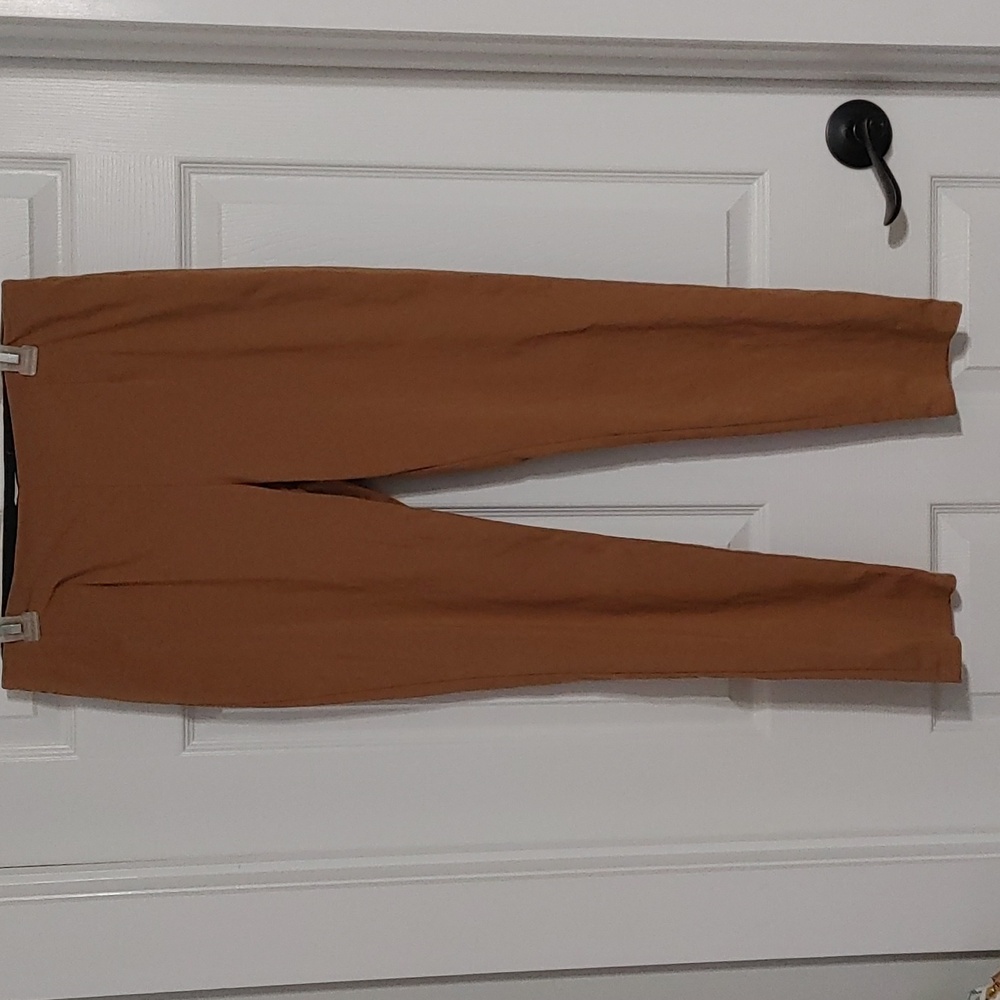 Calvin Klein Camel Slim Trousers Women's Size 10 Pants Inner Stretch Waistband